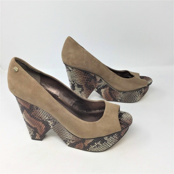 Calvin Klein Wedges Suede Snake Kainen 8.5M - Picture 2 of 8